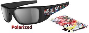 Oakley Fuel Cell Matte Black-Flag Print / Black Iridium Polarized (OO9096-08)